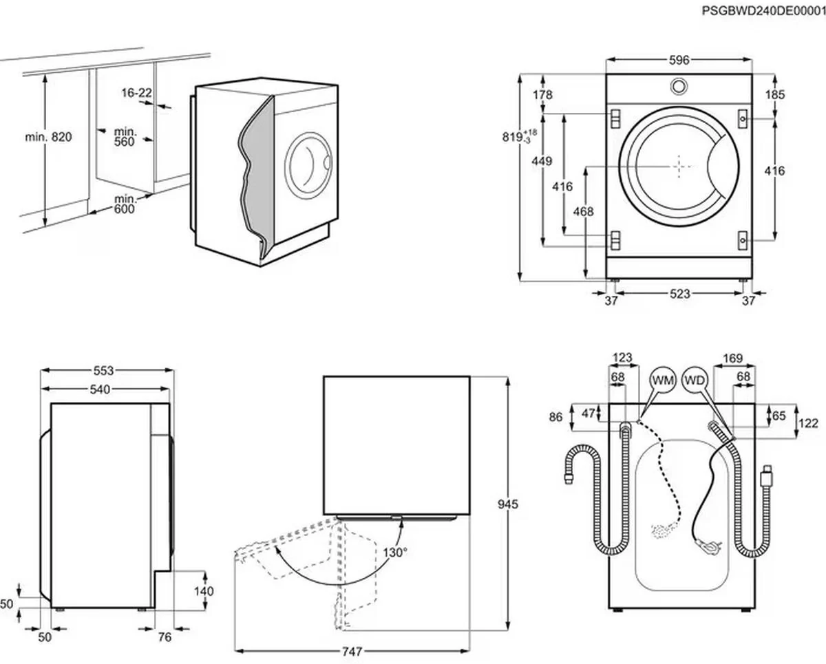 AEG Built In Washing Machine Fully LFX6G8434BI - Fully Integrated - Image 5