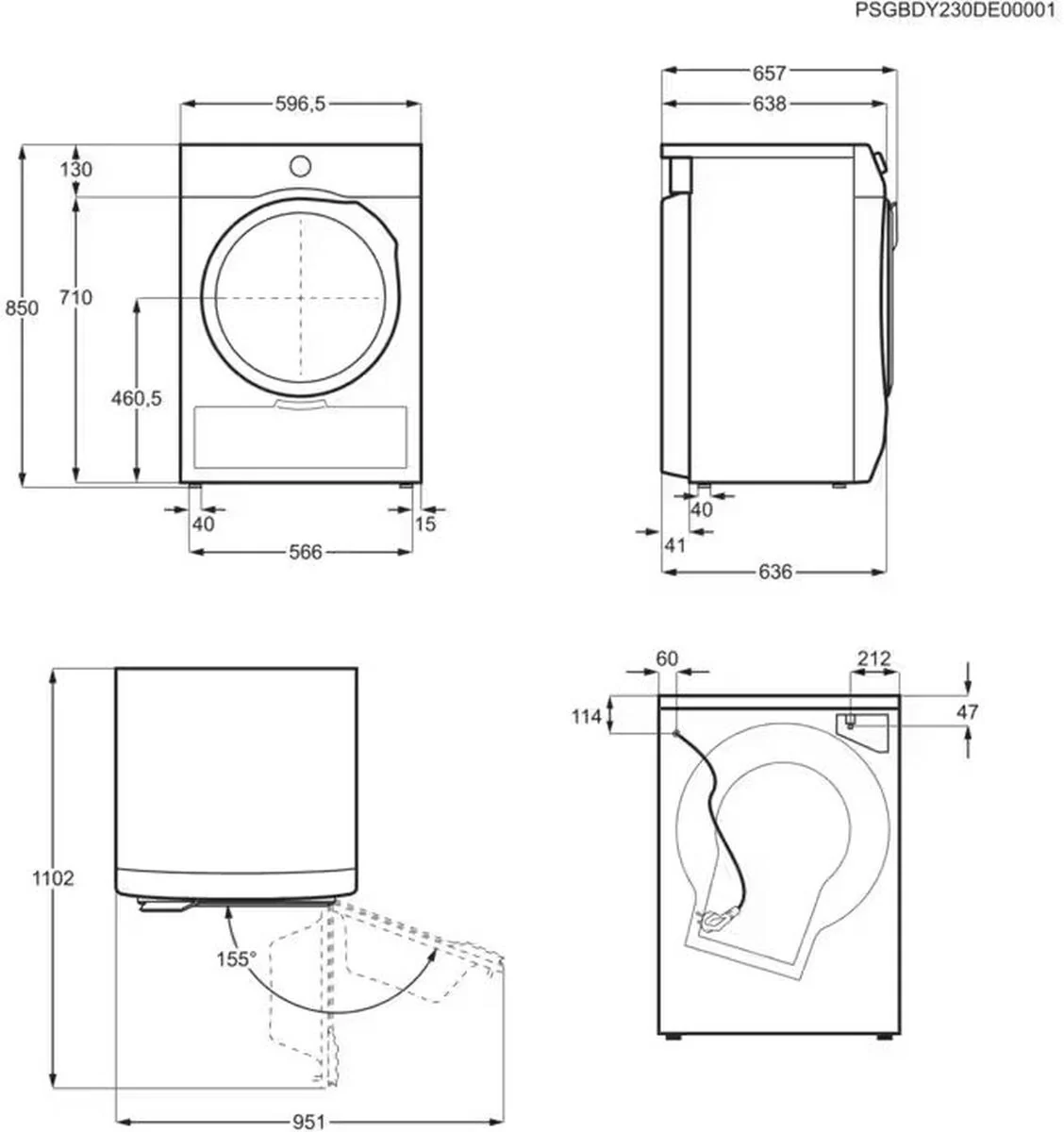 AEG Freestanding Condenser Tumble Dryer Heat Pump TR719A4B - White - Image 10