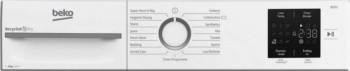 Beko Freestanding Condenser Tumble Dryer Heat Pump BMN3T3823W - White - Image 4