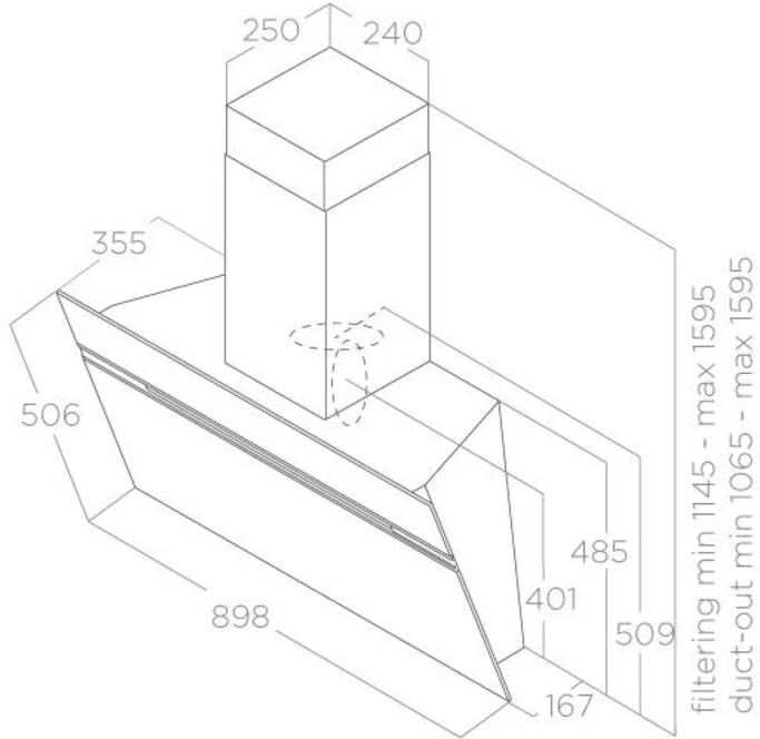Elica Angled Hood ASC-URB - Various Colours - Image 5