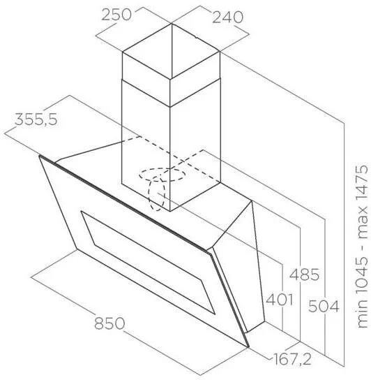 Elica Angled Hood BLOOM-STD-GR - Grey - Image 2