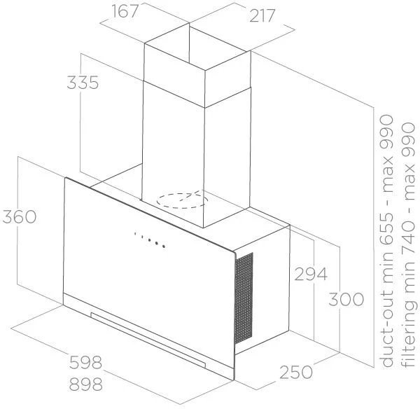Elica Wall Mounted Hood APLOMB-WH-60 - White - Image 2