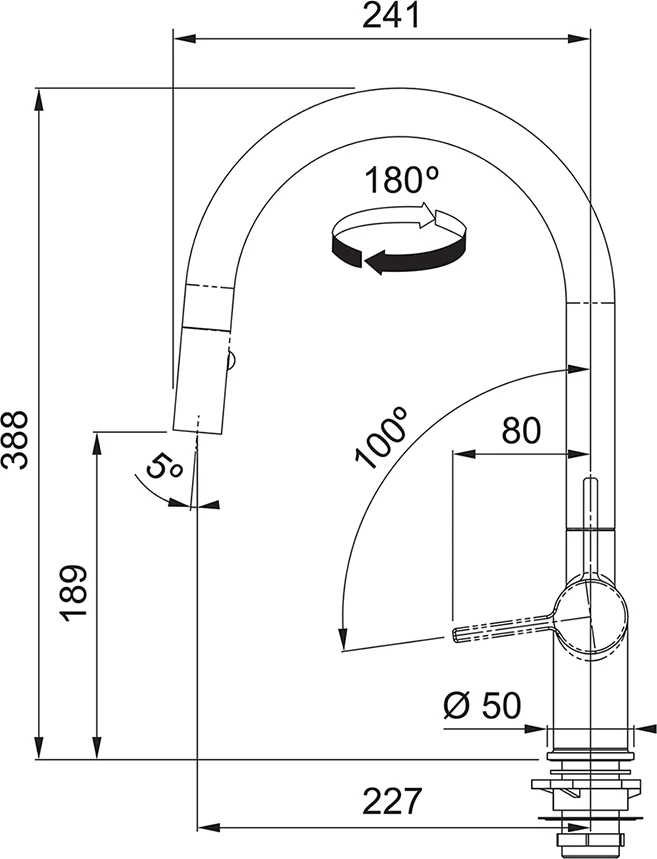 Franke Pull Out Spray Tap ACTIVE-J-SWIVEL-PD-CHR - Chrome - Image 4