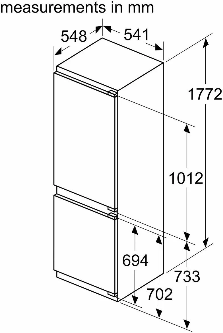 NEFF Built In Fridge Freezer Frost Free KI7862FE0G - Fully Integrated - Image 8