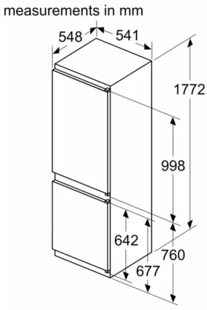 NEFF Built In Fridge Freezer Low Frost KI5862SE0G - Fully Integrated - Image 10