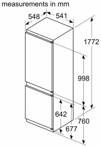 NEFF Built In Fridge Freezer Low Frost KI5862SE0G - Fully Integrated - Image 8