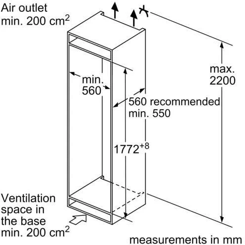 NEFF Built In Fridge Freezer Low Frost KI5862SE0G - Fully Integrated - Image 9
