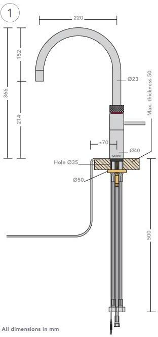 Quooker Boiling Hot Water Tap 3FRBLK - Black - Image 7