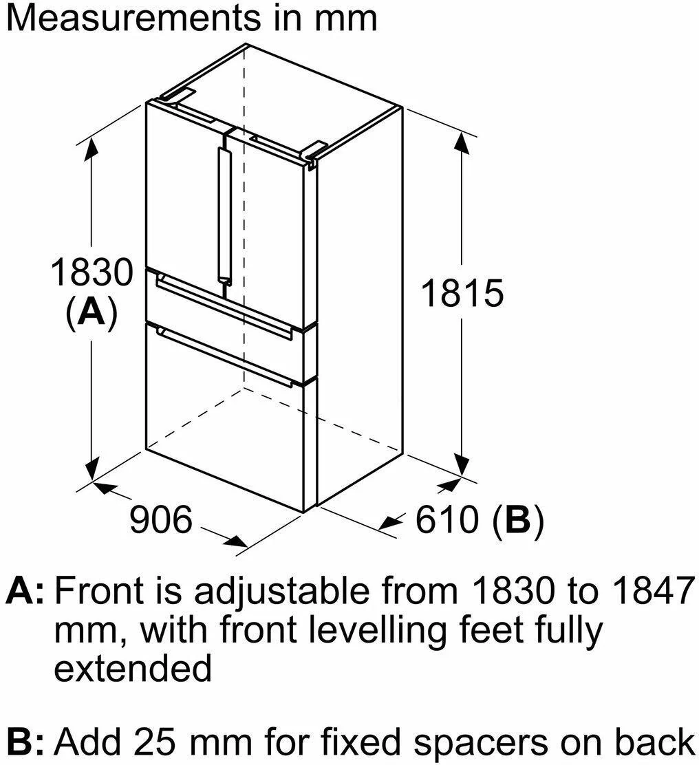 Siemens Freestanding American Style Refrigeration KF96RSBEA - Black Glass Doors - Image 9