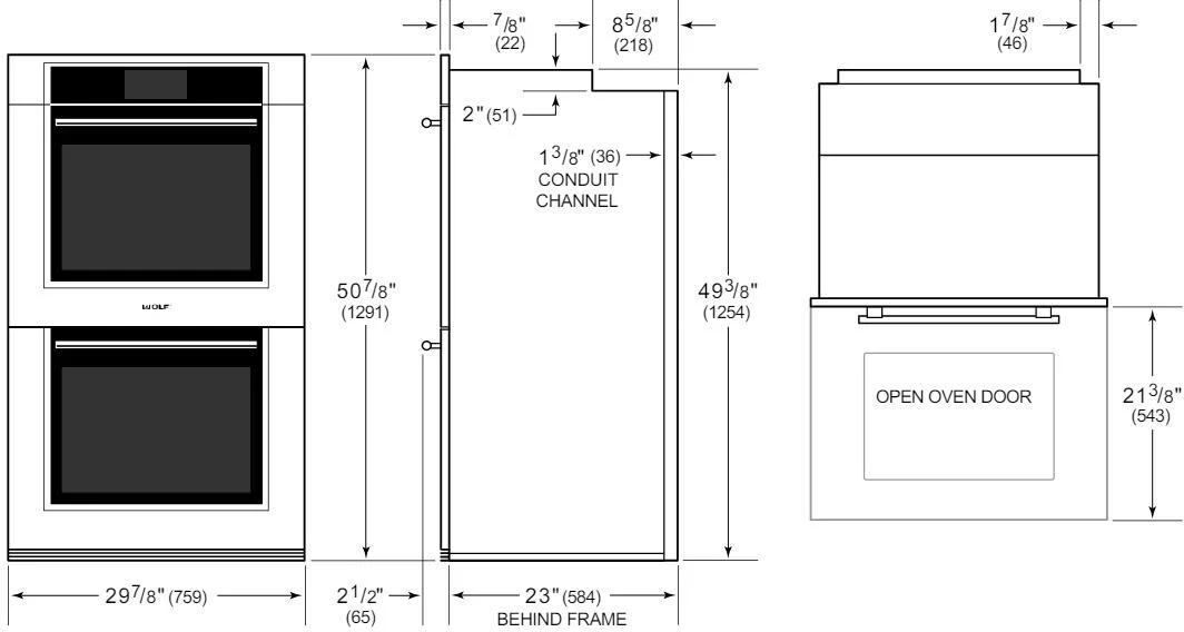 Wolf Double B/I Oven Electric ICBDO3050TM-S-TH - Stainless Steel - Image 5